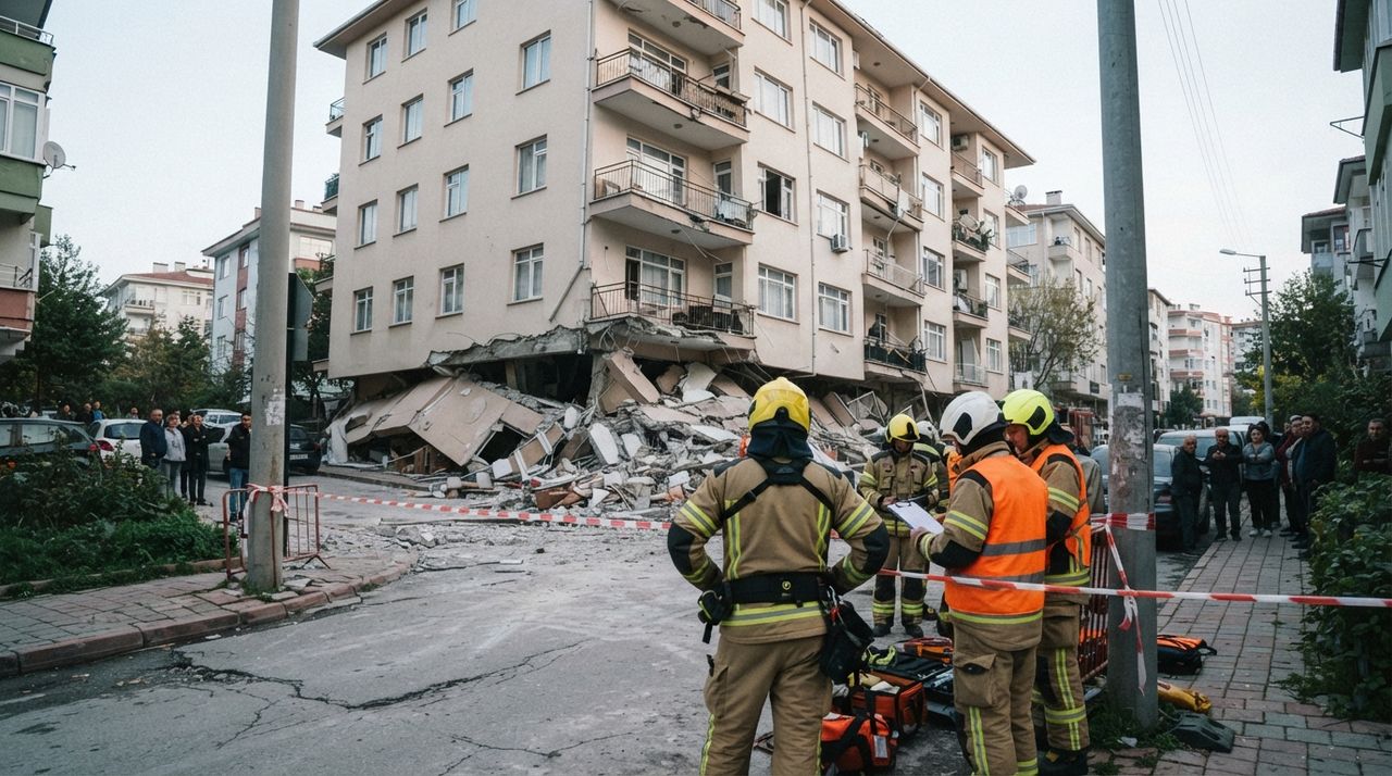 Partial Collapse at Seven-Storey Building in Maltepe Sparks Search and Rescue