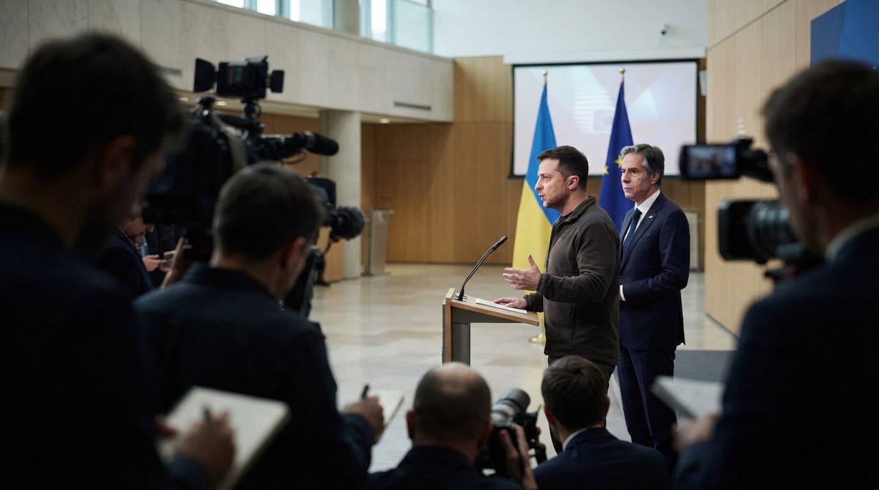 Zelenskiy urges stronger air defenses, faster F-16 deliveries in Brussels talks